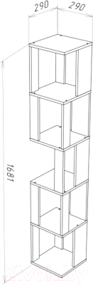 Стеллаж НК Мебель Stern Т-10 / 72674933 (16мм,дуб сонома)
