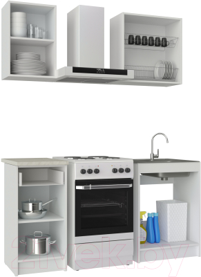 Кухонный гарнитур НК Мебель Ника 1 L / 76144500 (графит/дуб вотан)