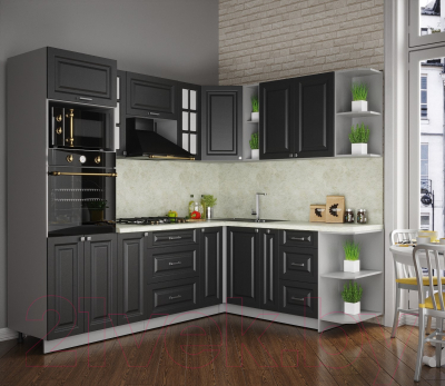 Кухонный гарнитур Интерлиния Мила Деко 1.88x2.4 правая