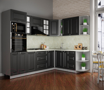 Кухонный гарнитур Интерлиния Мила Деко 1.88x2.6 правая