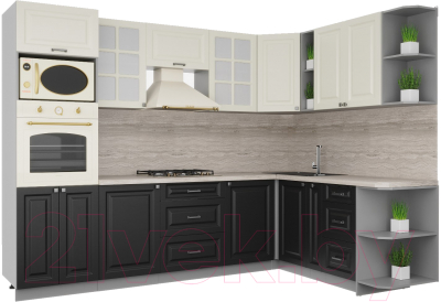 Кухонный гарнитур Интерлиния Мила Деко 1.88x2.8 правая - фото