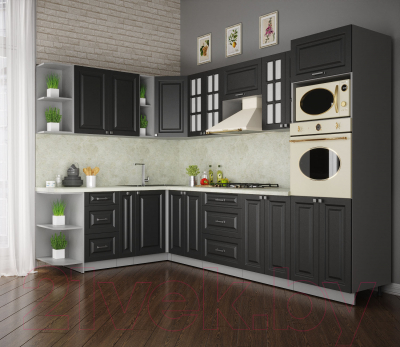 Кухонный гарнитур Интерлиния Мила Деко 1.88x3.0 левая