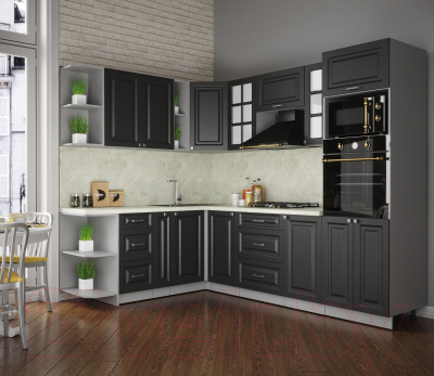 Кухонный гарнитур Интерлиния Мила Деко 1.88x2.6 левая