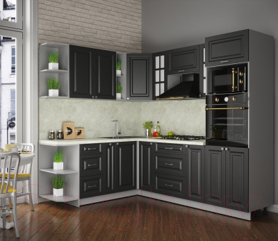 Кухонный гарнитур Интерлиния Мила Деко 1.88x2.4 левая