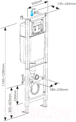 Унитаз подвесной с инсталляцией Cersanit Delfi (S-SET-DEL/Black/TPL/Cg-w)