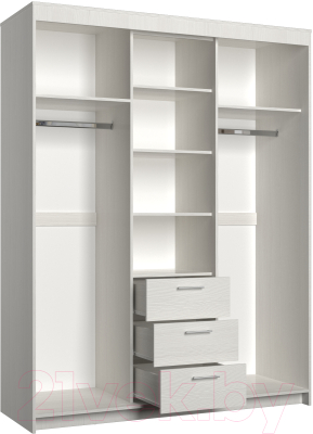 Шкаф-купе Евва Престиж 170 BB.2 / ПР-4D2Z3S (белый)