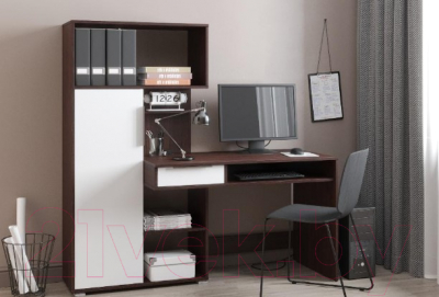 Письменный стол НК Мебель Квадро / 74264628 (венге/белый)