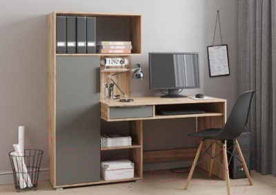 Письменный стол НК Мебель Квадро / 74264629 (дуб вотан/графит)