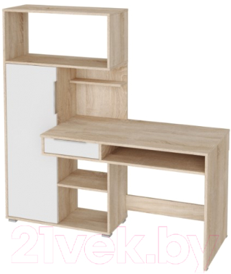 Письменный стол НК Мебель Квадро / 74260155 (дуб сонома/белый) - фото