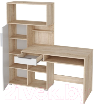 Письменный стол НК Мебель Квадро / 74260155 (дуб сонома/белый)