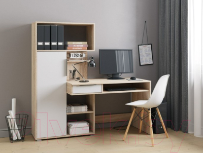 Письменный стол НК Мебель Квадро / 74260155 (дуб сонома/белый)