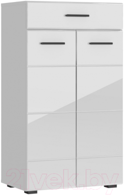 Тумба НК Мебель Gloss КМВ-60 / 73374543 (белый/черный) - фото