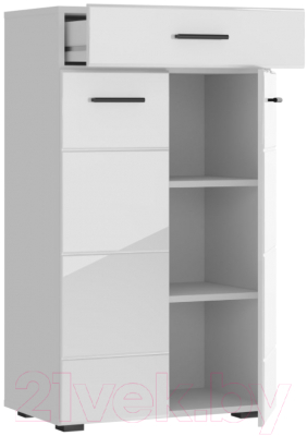 Тумба НК Мебель Gloss КМВ-60 / 73374543 (белый/черный)