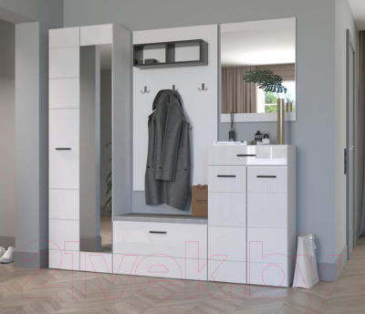 Тумба НК Мебель Gloss КМВ-60 / 73374543 (белый/черный)