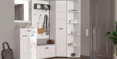 Тумба НК Мебель Gloss КМВ-60 / 73374543 (белый/черный)