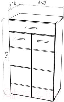 Тумба НК Мебель Gloss КМВ-60 / 73374543 (белый/черный)