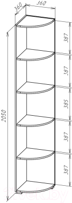 Угловое окончание для шкафа НК Мебель Gloss 36x36 / 73374542