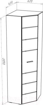 Шкаф НК Мебель Gloss 64x64 / 73374541 (белый/белый глянец)