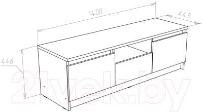 Тумба НК Мебель Ларго / 71160298 (белый)