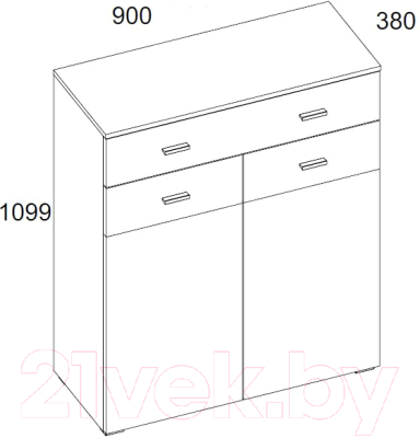 Тумба в прихожую Anrex Rico 2D1S 90