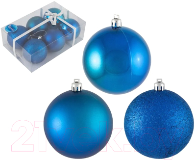 Набор шаров новогодних Волшебная страна PB8-6SMB-B / 101629 - фото