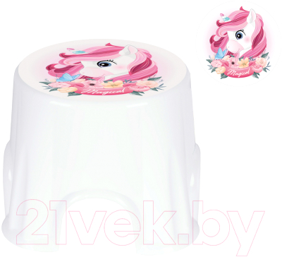 Табурет-подставка Эльфпласт Пенек с рисунком / EP163