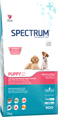 Сухой корм для собак Spectrum Puppy32 для щенков с ягненком (12кг) - фото