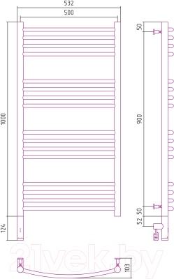 Полотенцесушитель электрический Сунержа Богема 3.0 100x50 / 00-5805-1050