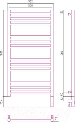 Полотенцесушитель электрический Сунержа Богема 3.0 100x50 / 31-5805-1050