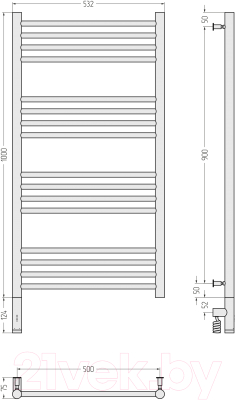 Полотенцесушитель электрический Сунержа Богема 3.0 100x50 / 30-5805-1050