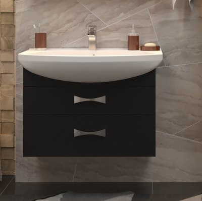 Тумба под умывальник Акватон Адель 80 / 1A193801AF950 (черный) - фото