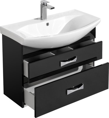 Тумба под умывальник Акватон Адель 80 / 1A193801AF950 (черный)