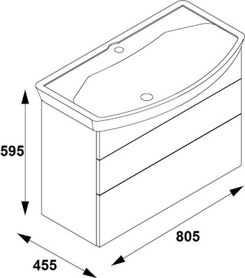 Тумба под умывальник Акватон Адель 80 / 1A193801AF950 (черный)
