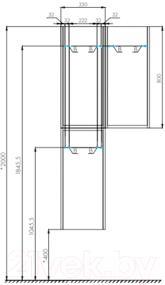 Шкаф для ванной Акватон Марти Белый/Дуб Эндгрейн
