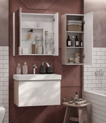 Шкаф с зеркалом для ванной Акватон Асти 50 (1A263302AX010)