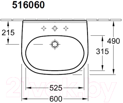 Умывальник Villeroy & Boch O.Novo 5160-60-01