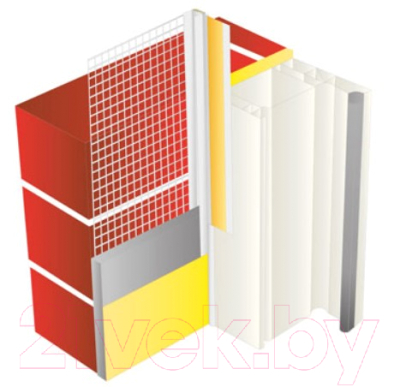 Профиль примыкающий оконный Profigips Графитовый С сеткой 6мм 2.5м