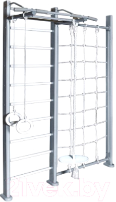 Детский спортивный комплекс Perfetto Sport Scala In Legno Con Rete Grigio / PS-124 - фото