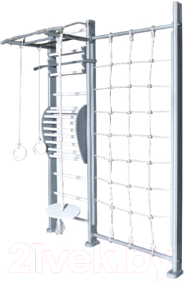 Детский спортивный комплекс Perfetto Sport Scala In Legno Con Rete 1 Grigio / PS-127 - фото