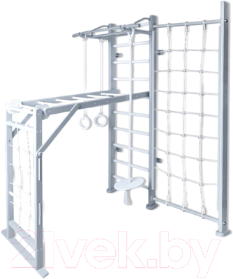 Детский спортивный комплекс Perfetto Sport Scala In Legno Con Rete 2 Grigio / PS-130 - фото