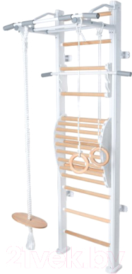 Детский спортивный комплекс Perfetto Sport Scala In Legno 1 Bianco-naturale / PS-115 - фото