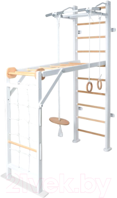 Детский спортивный комплекс Perfetto Sport Scala In Legno 2 Bianco-naturale / PS-118 - фото