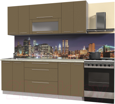 Готовая кухня Интерлиния Мила Пластик 2.1 В - фото