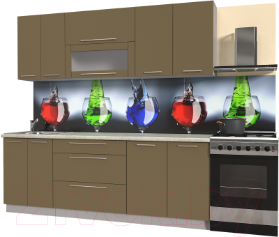 Готовая кухня Интерлиния Мила Пластик 2.2 В - фото