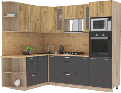 Готовая кухня Интерлиния Мила 1.68x2.4 левая - фото