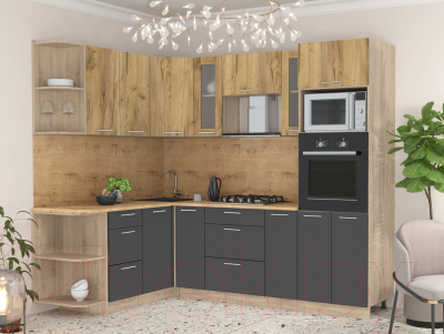 Готовая кухня Интерлиния Мила 1.68x2.4 левая