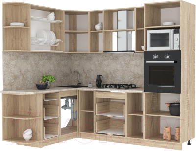 Готовая кухня Интерлиния Мила 1.68x2.4 левая