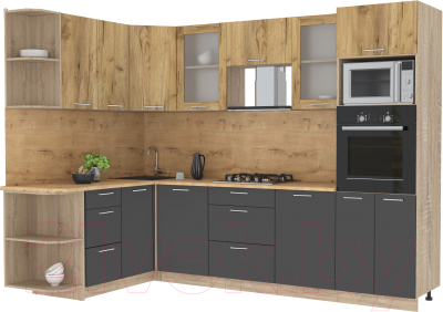 Готовая кухня Интерлиния Мила 1.68x2.8 левая - фото