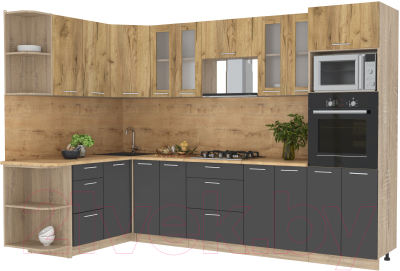 Готовая кухня Интерлиния Мила 1.68x3.0 левая - фото