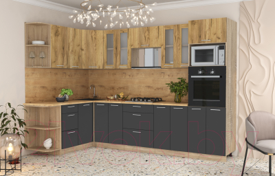 Готовая кухня Интерлиния Мила 1.68x3.0 левая